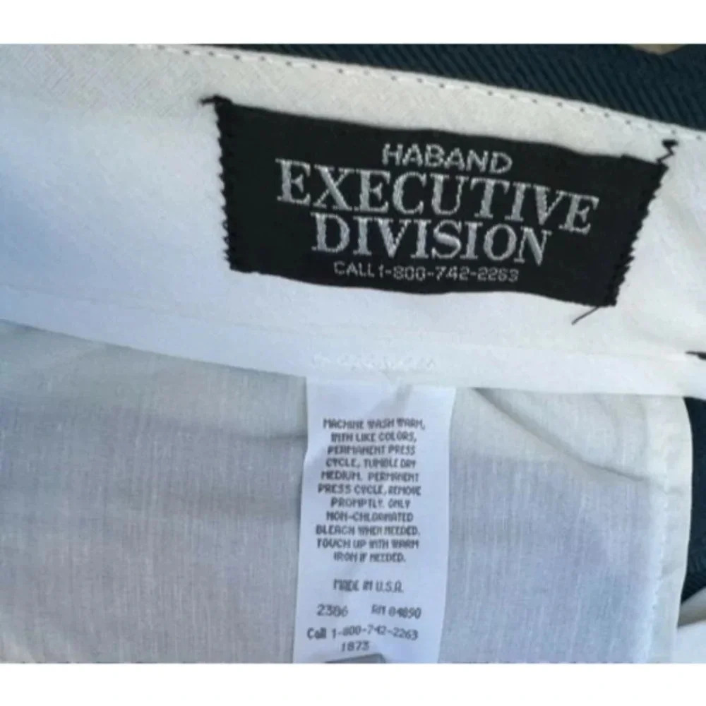 Haband Mens Executive Division Garbadine Dress Slacks Green Hemmed Size 50 x‎ 25 - Picture 2 of 5